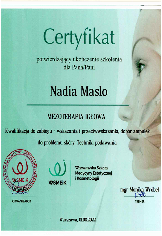 Nadia Maslo – Mezoterapia