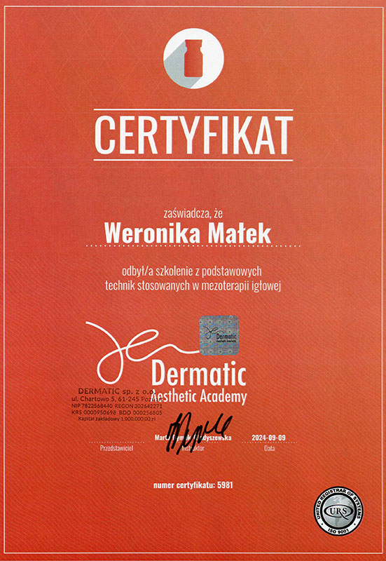 Weronika Małek – Mezoterapia